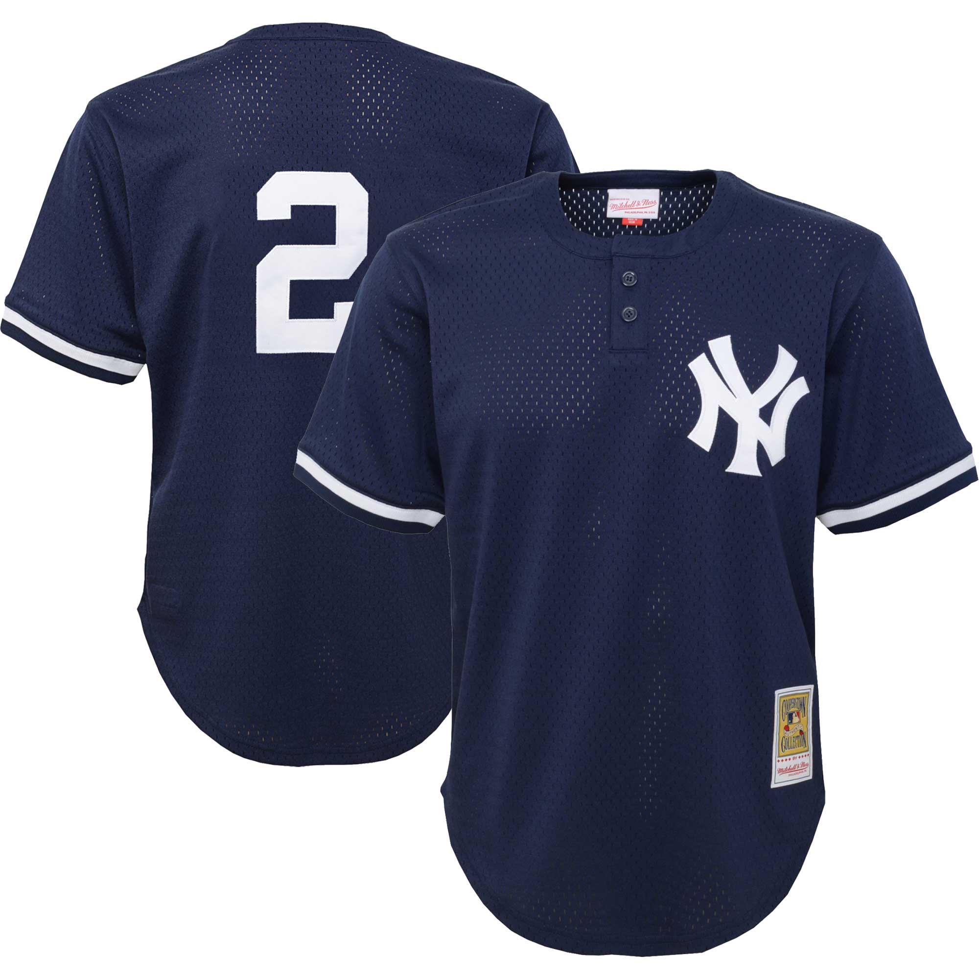 Preschool New York Yankees Derek Jeter Mitchell & Ness Navy Cooperstown Collection Mesh Batting Practice Jersey