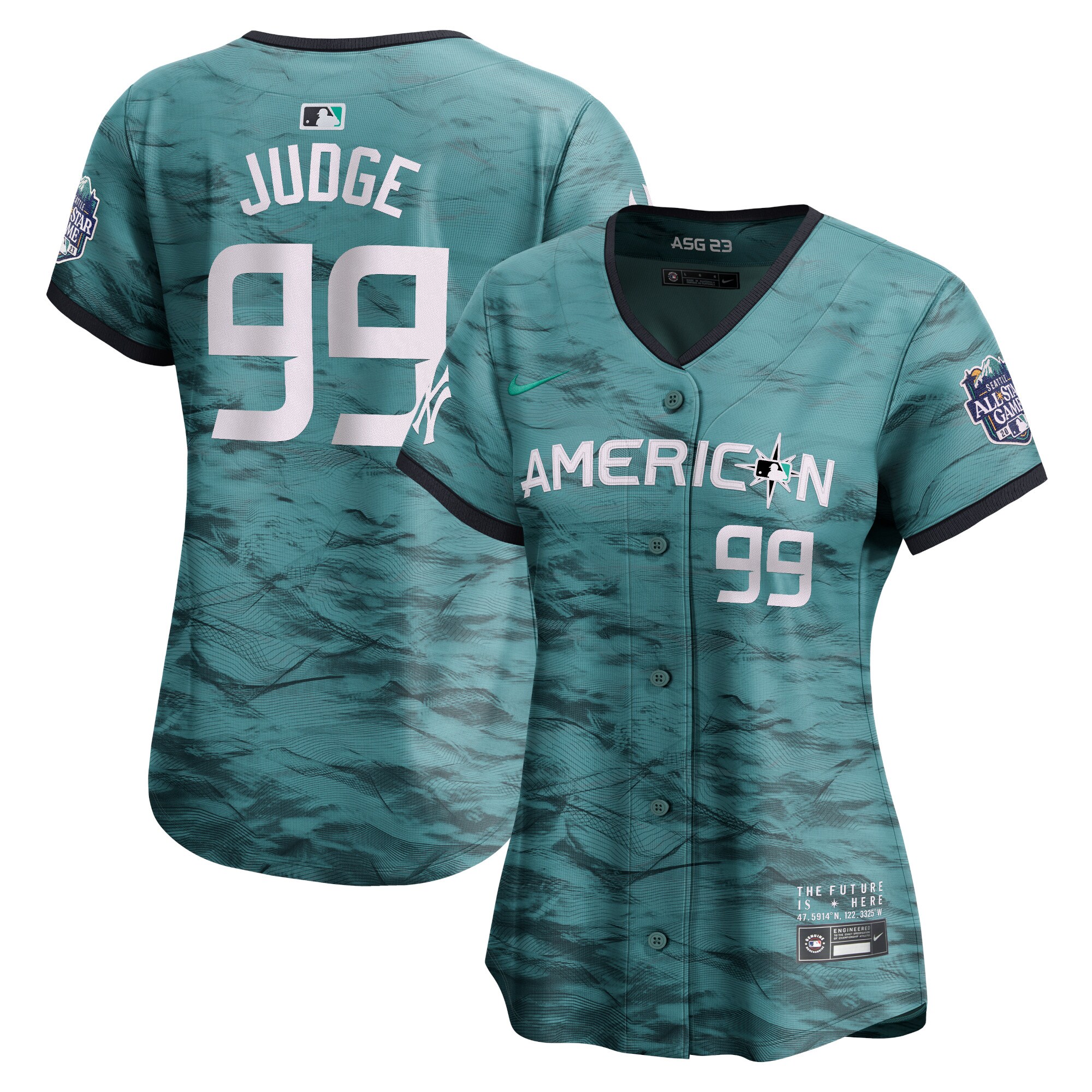Women's American League Aaron Judge Nike Teal 2023 MLB All-Star Game Limited Player Jersey
