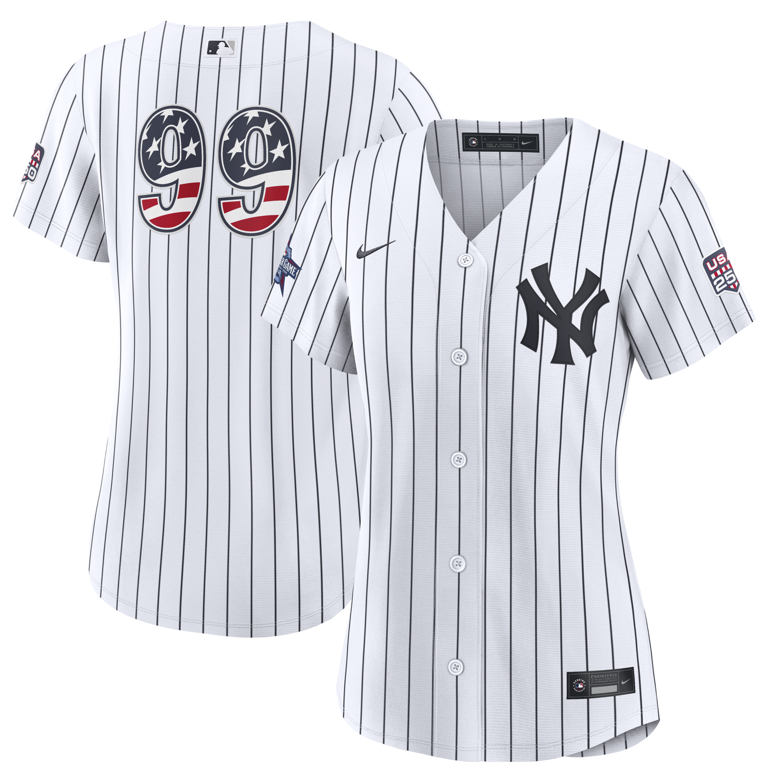 2026 All-Star Edition Stars & Stripes Women's New York Yankees Aaron Judge Nike White Stadium Jersey