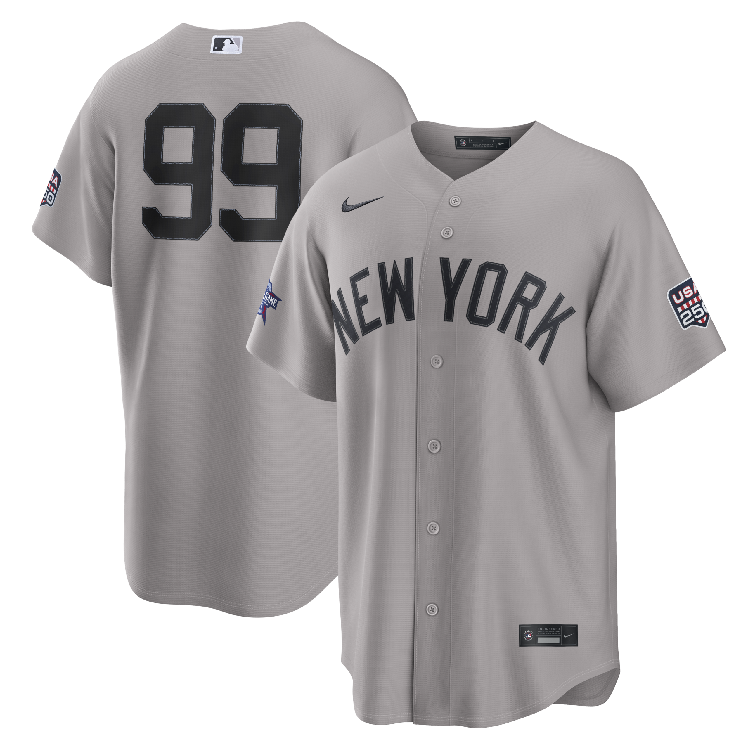 2026 All-Star Game Men's New York Yankees Aaron Judge Nike Gray Replica Jersey