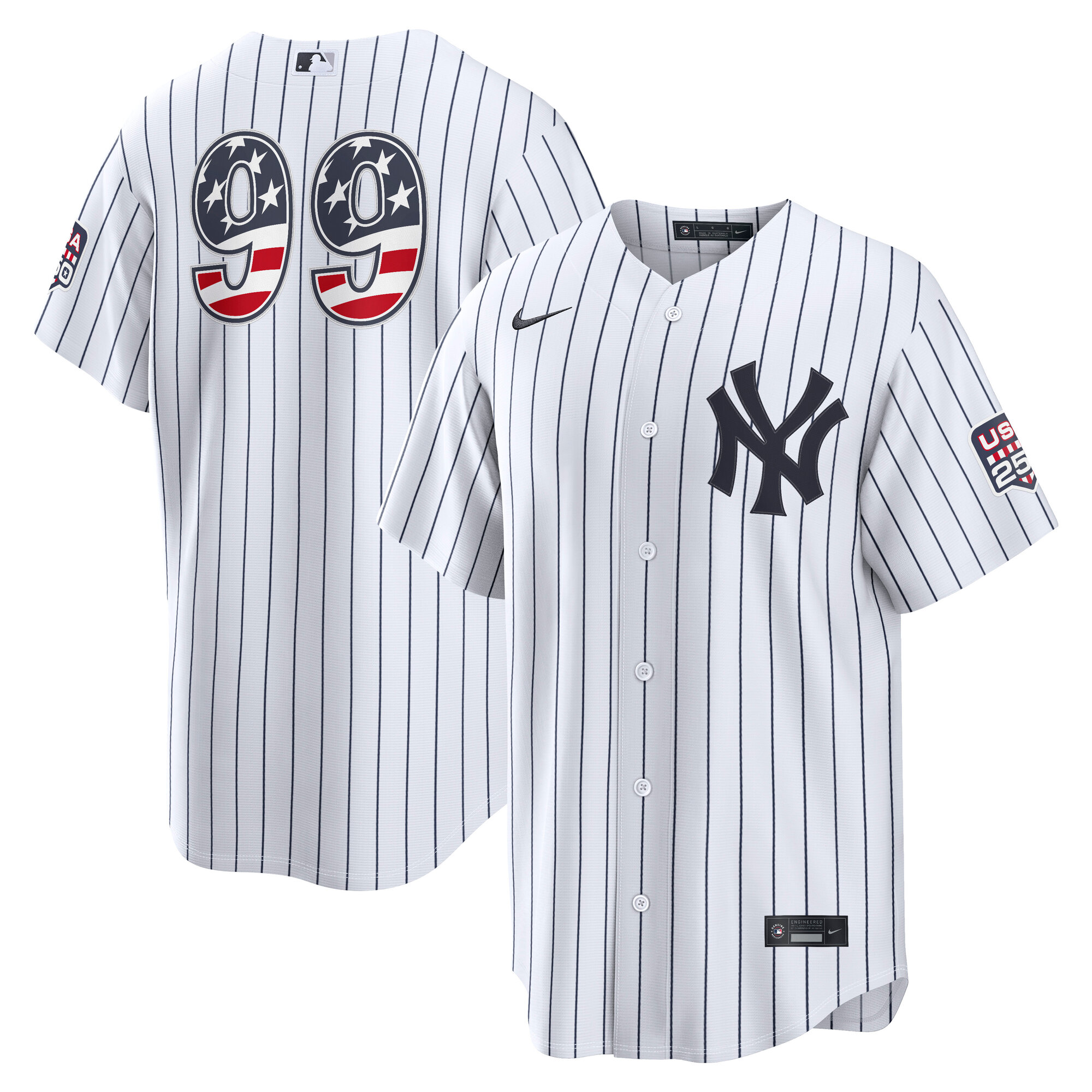 Fourth of July Men's New York Yankees Aaron Judge Nike White USA 250 Stadium Jersey