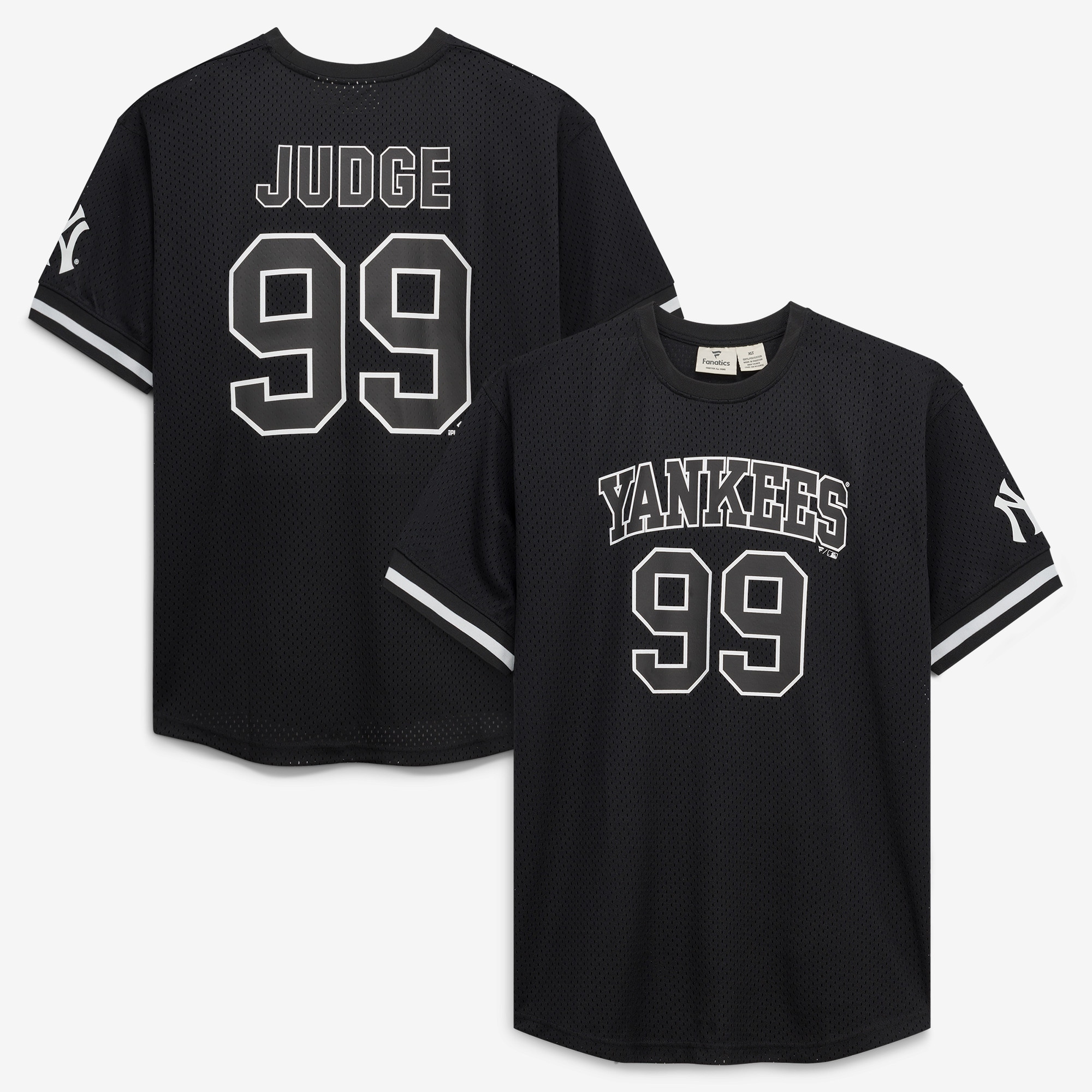 Men's New York Yankees Aaron Judge Fanatics Black/White Big & Tall Heavyweight Mesh Jersey