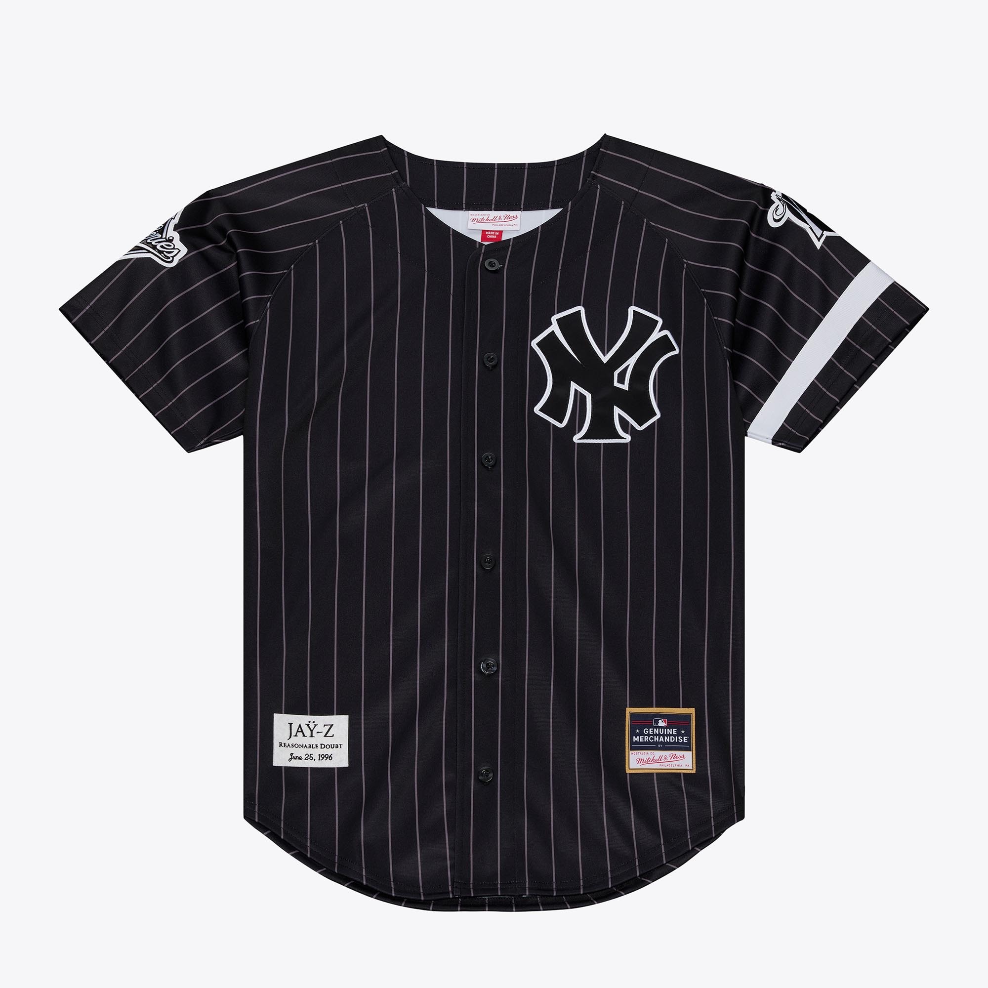 Men's New York Yankees Jay-Z Reasonable Doubt x Mitchell & Ness Black Baseball Jersey