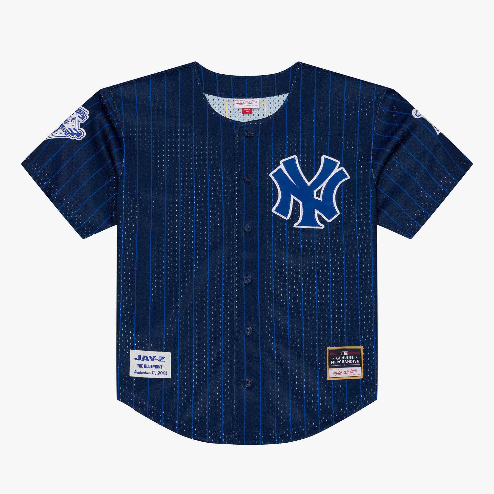 Men's New York Yankees Jay-Z The Blueprint x Mitchell & Ness Navy Mesh Baseball Jersey