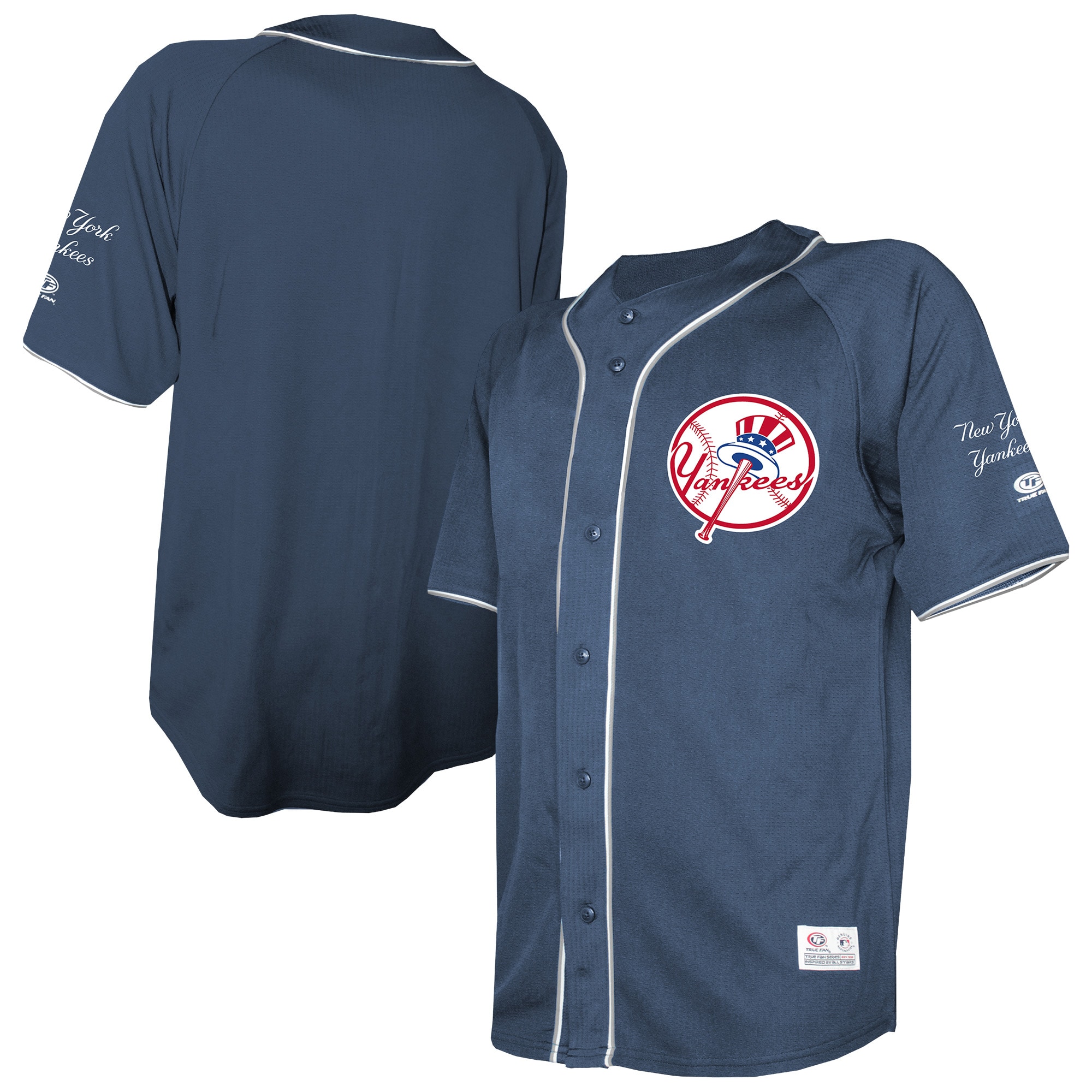 Men's New York Yankees Stitches Navy Team Color Full-Button Fashion Jersey