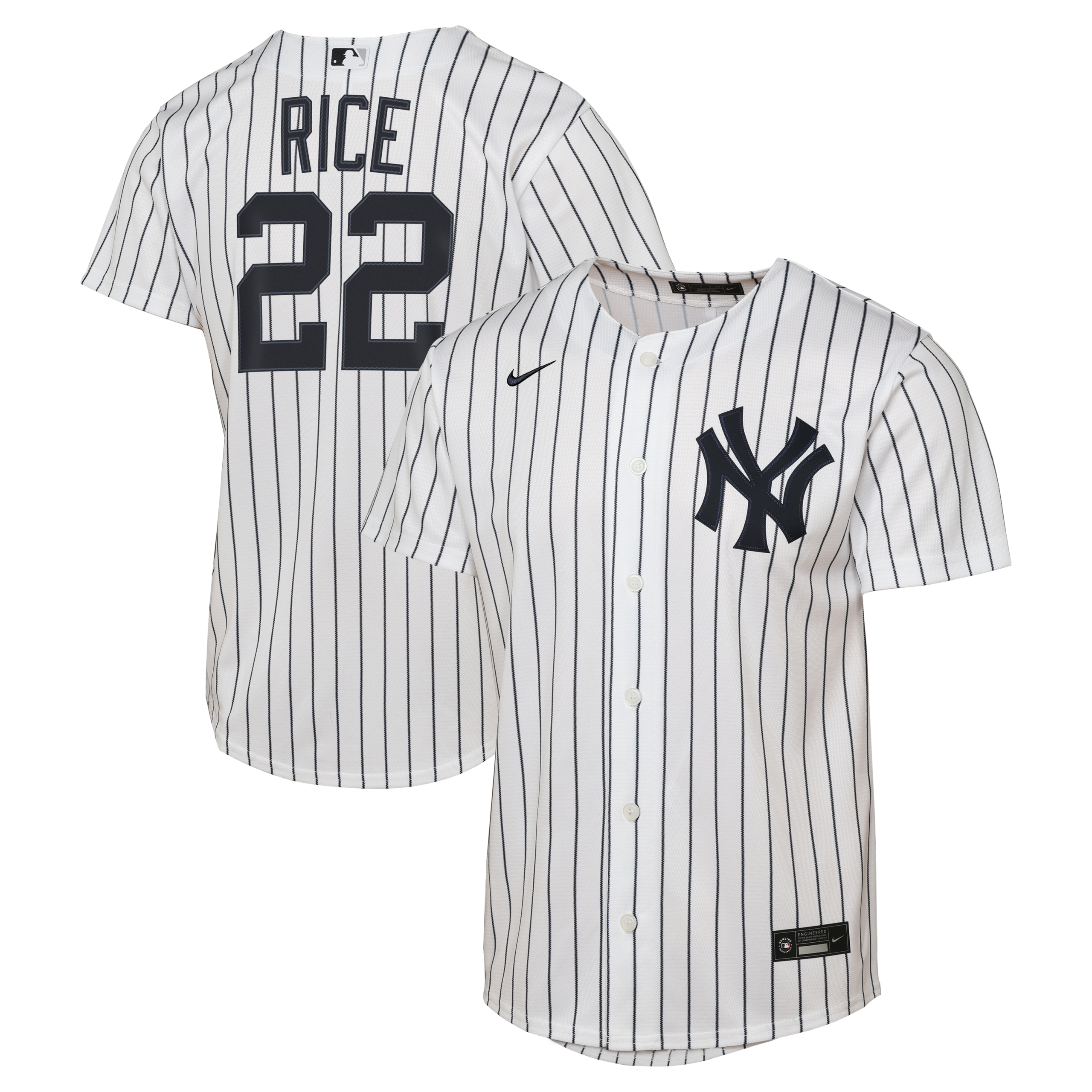 Youth New York Yankees Ben Rice Nike White Home Replica Jersey