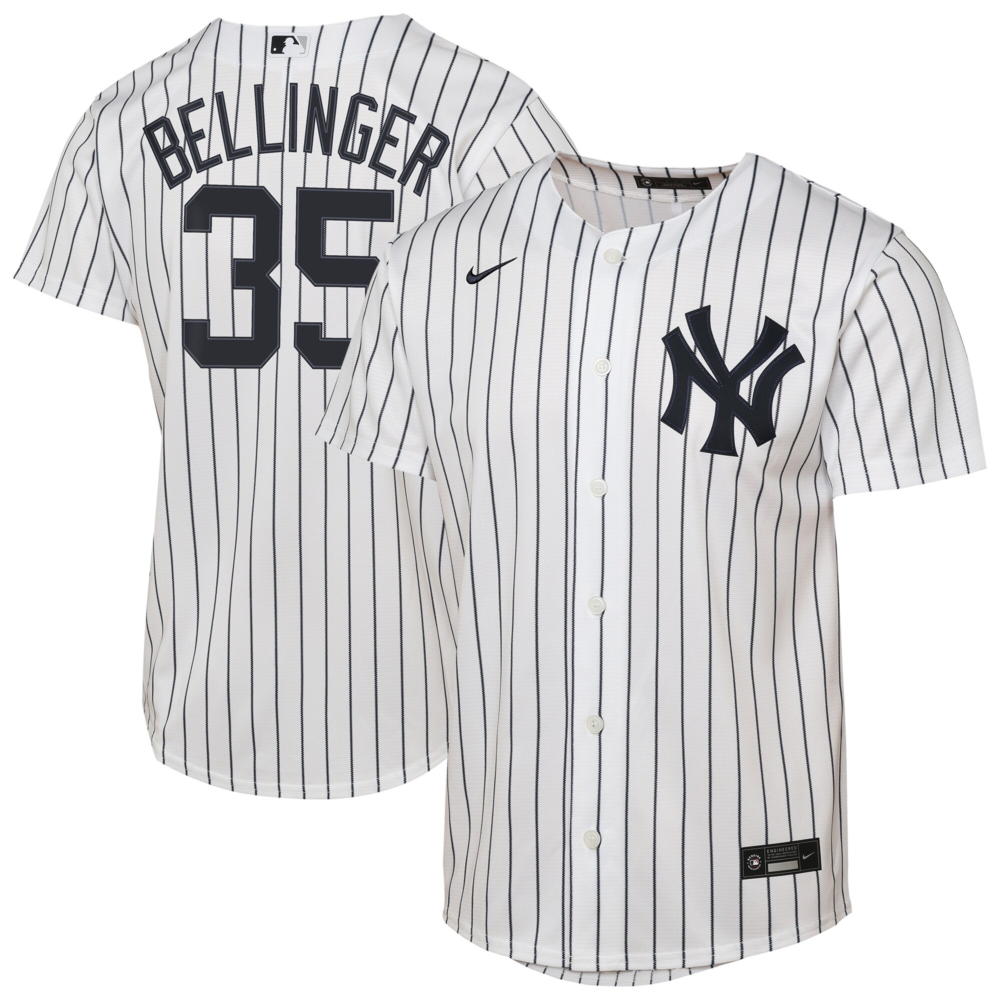 Youth New York Yankees Cody Bellinger Nike White Home Baseline Jersey