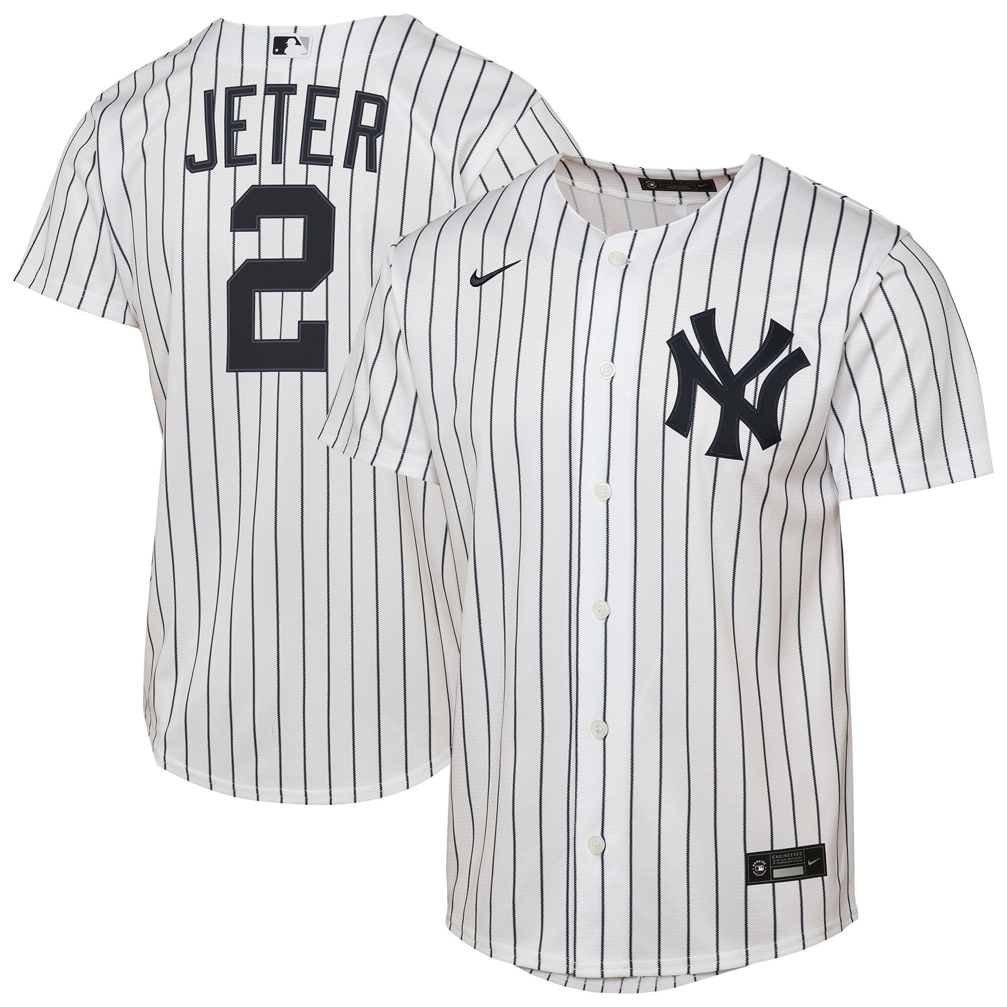 Youth New York Yankees Derek Jeter Nike White Home Replica Jersey