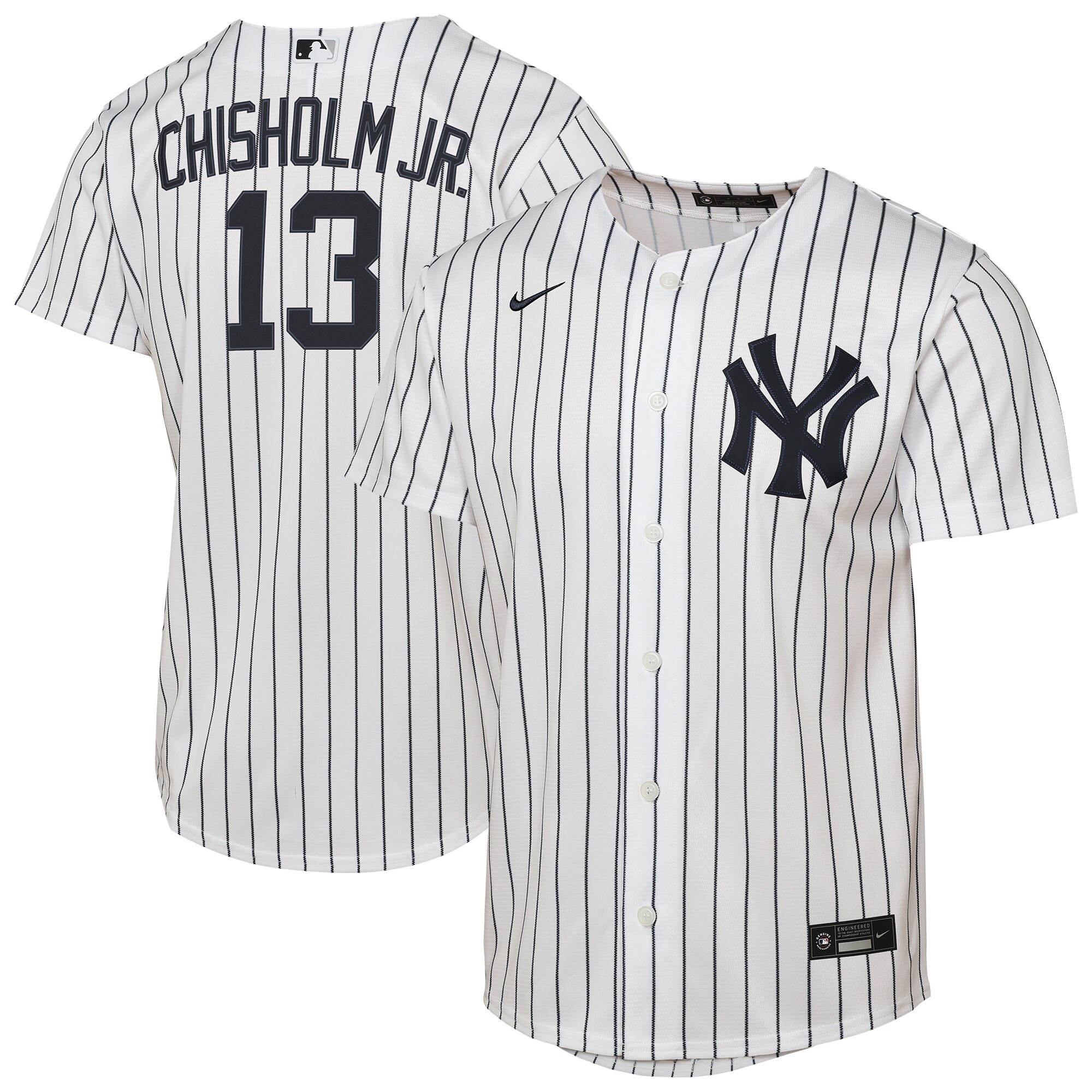 Youth New York Yankees Jazz Chisholm Jr. Nike White Home Replica Jersey